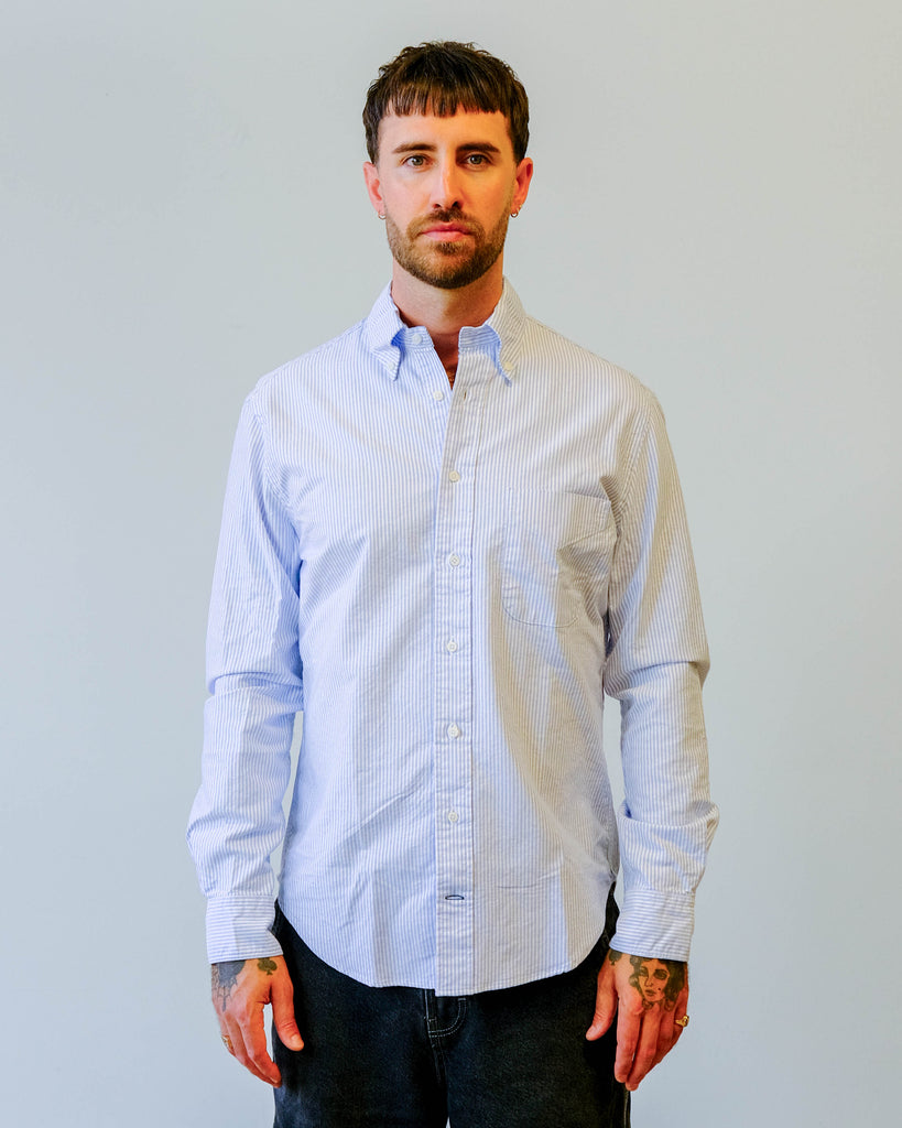 Gitman Vintage Blue Stripe Oxford