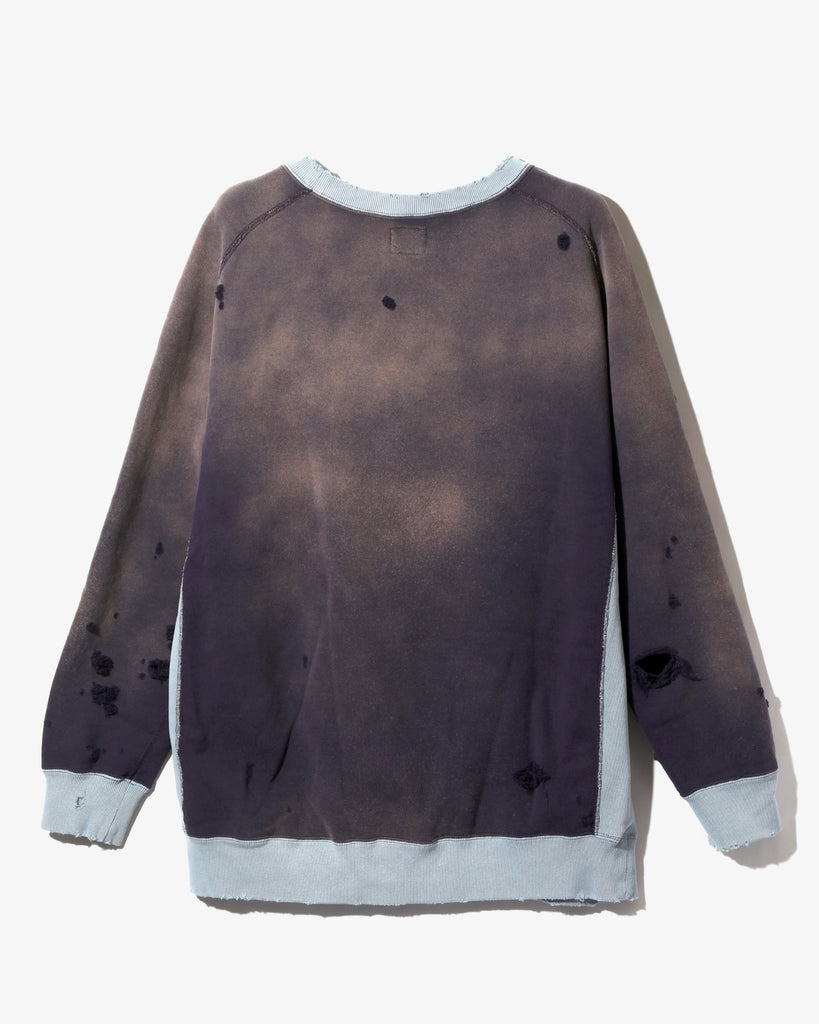 Needles 2-Tone Crew Neck Sweat Shirt Cotton French Terry Purple back