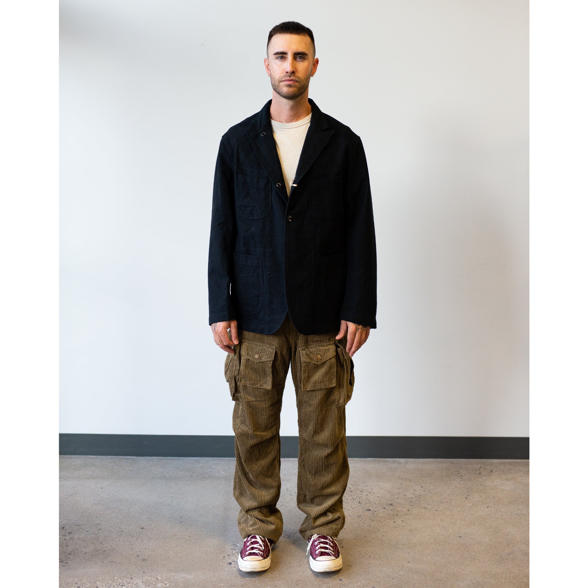 Engineered Garments Bedford Jacket Black Cotton Moleskin