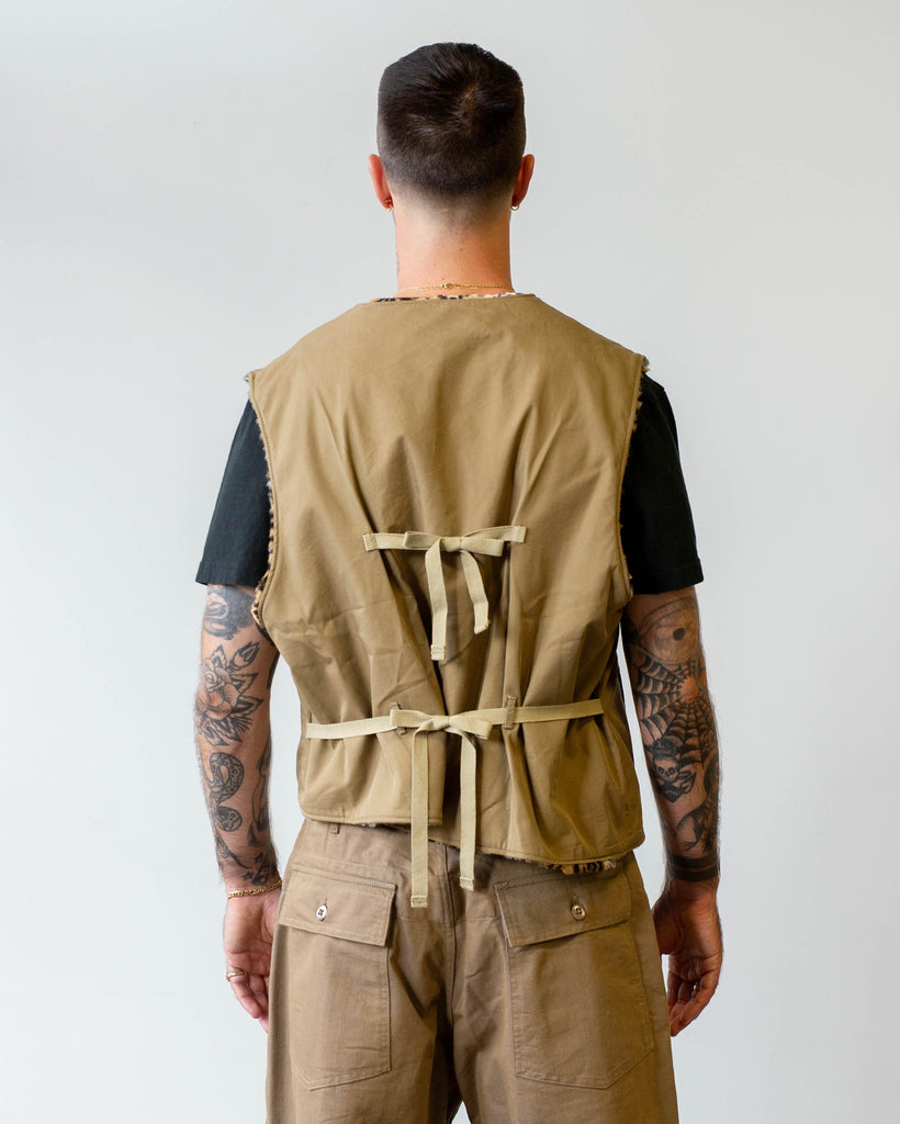 Engineered Garments Over Vest Khaki Nyco Twill on model back