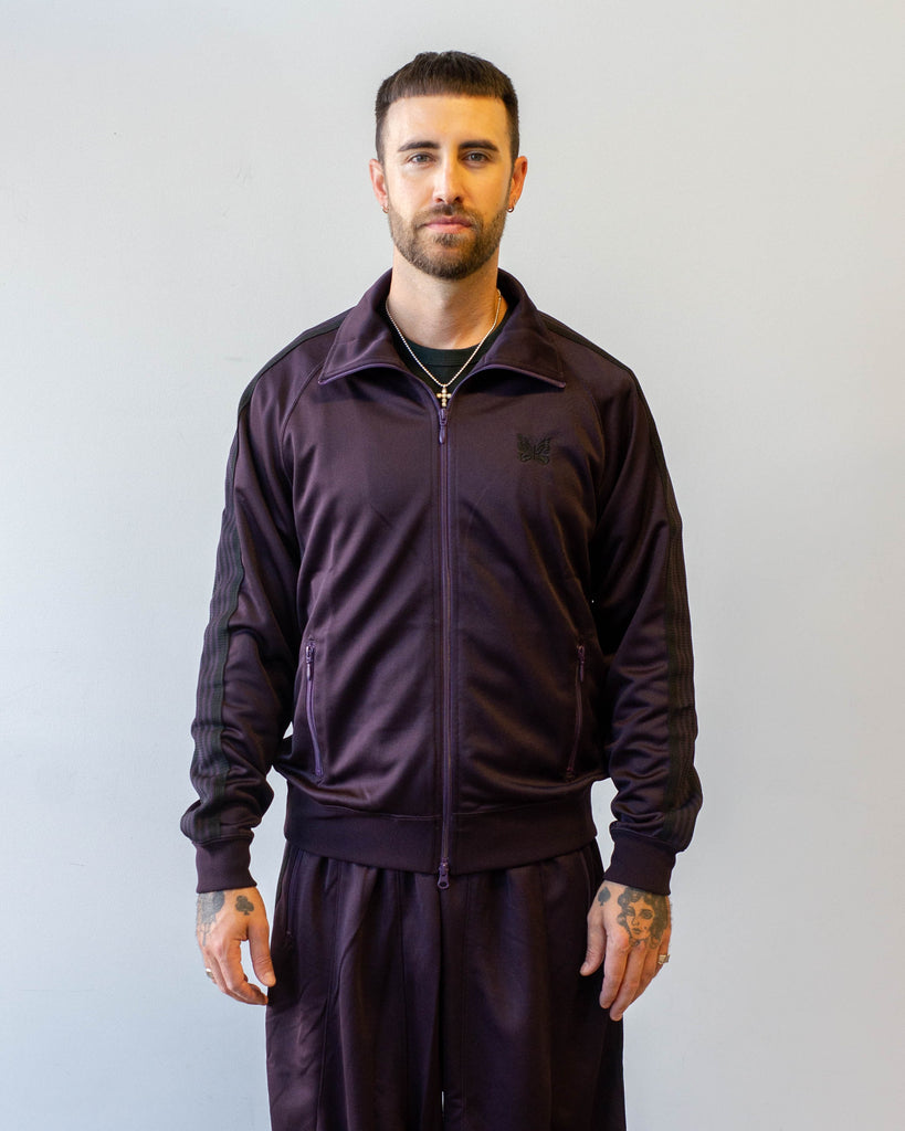 Needles Track Jacket Poly Smooth Dk. Purple model