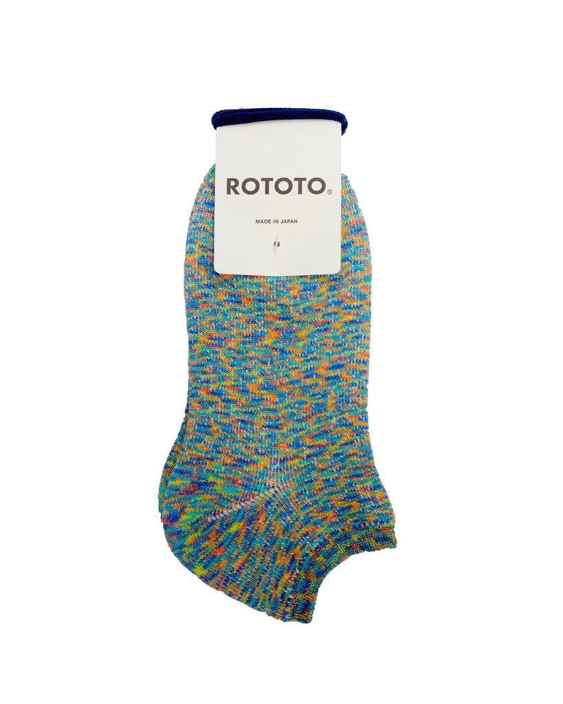 ROTOTO Washi Pile Short Socks "Kasuri" Bloom