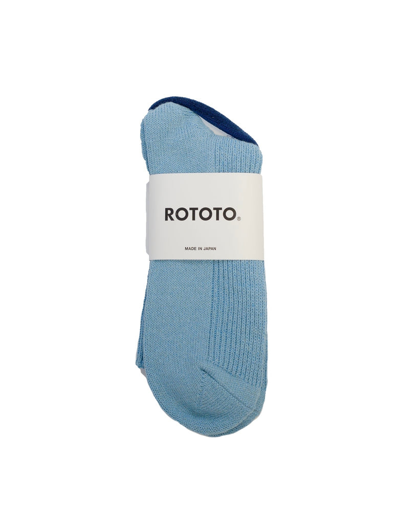 ROTOTO Washi/Recycle Cotton Rib Socks Sax