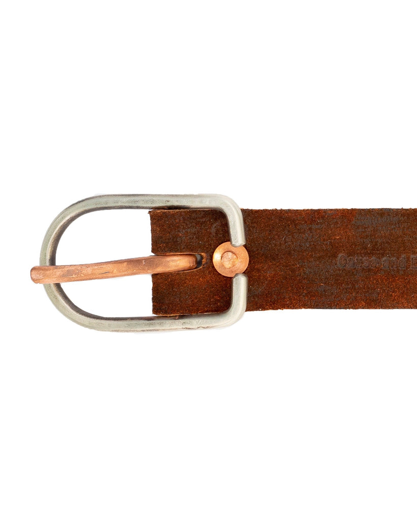 Cause and Effect Brown Suede Belt buckle