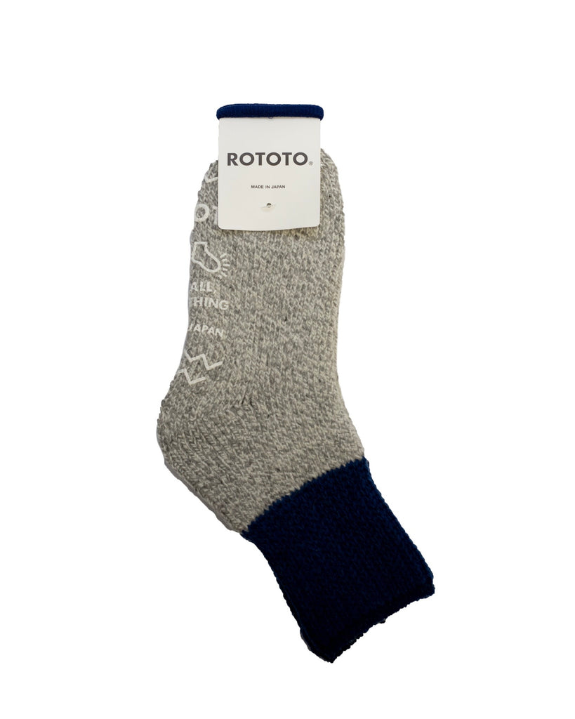 ROTOTO Retro Winter Room Socks Blue/Gray