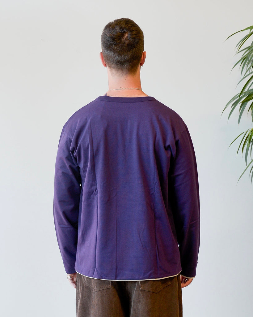 Needles L/S Reversible Tee PE/R/PU Jersey Purple on model back