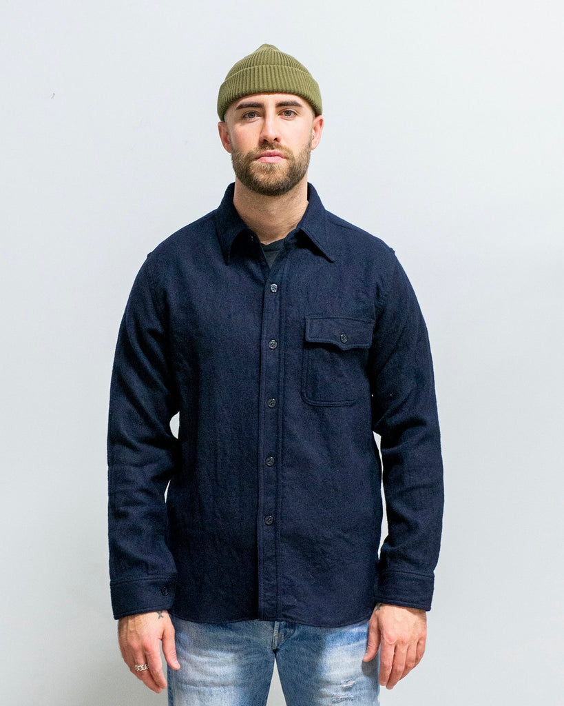 Buzz Rickson's CPO Shirt Navy on model