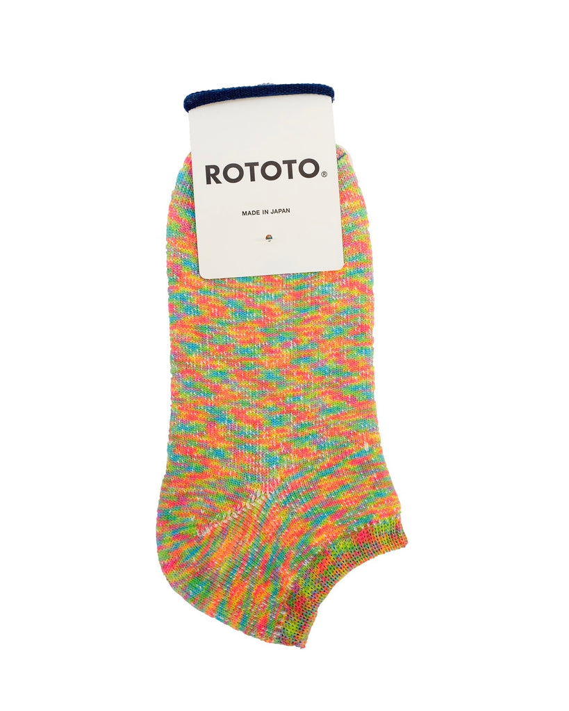 ROTOTO Washi Pile Short Socks "Kasuri" Prism