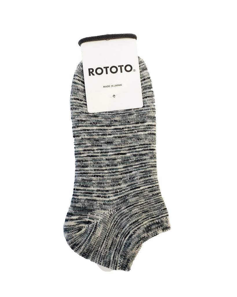 ROTOTO Washi Pile Short Socks "Kasuri" Rocks