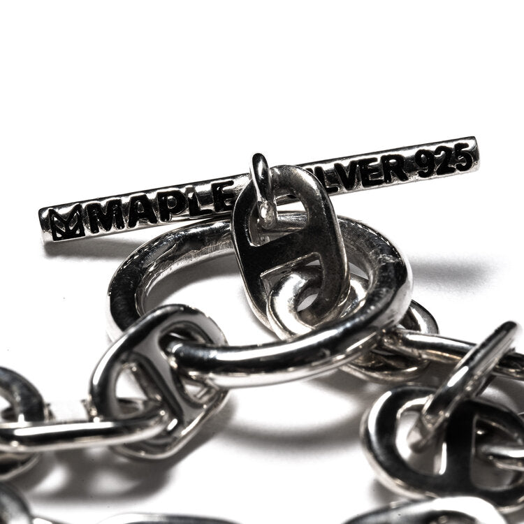 Maple Chain Link Bracelet 7mm Silver 925 detail