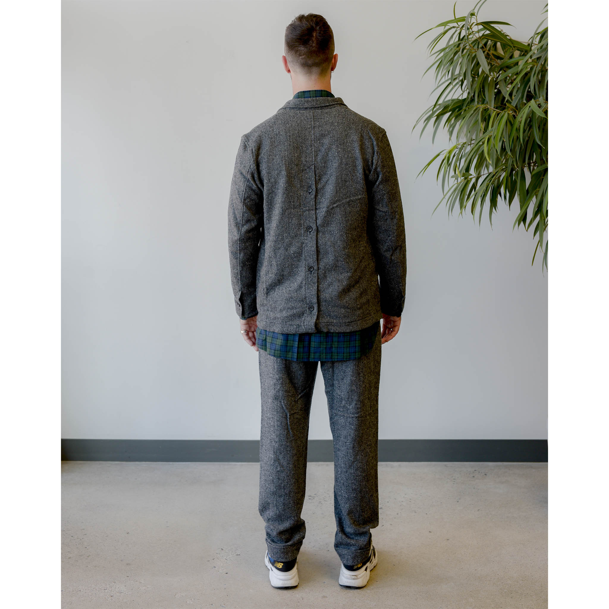 Engineered Garments NB Jacket Grey Poly Wool Herringbone – The Foxhole