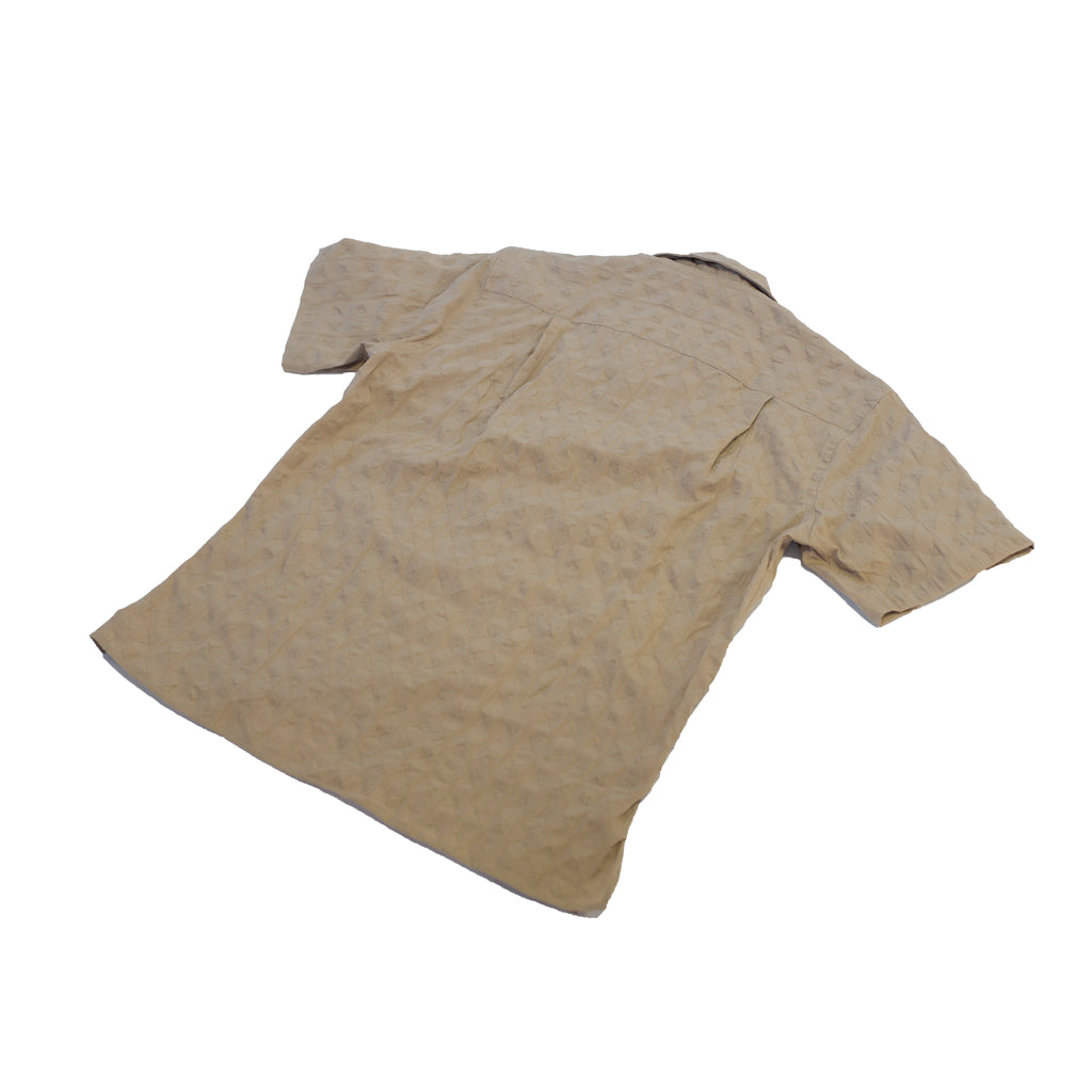 Gitman Vintage Tan Japanese Ripple Jacquard Camp Shirt back
