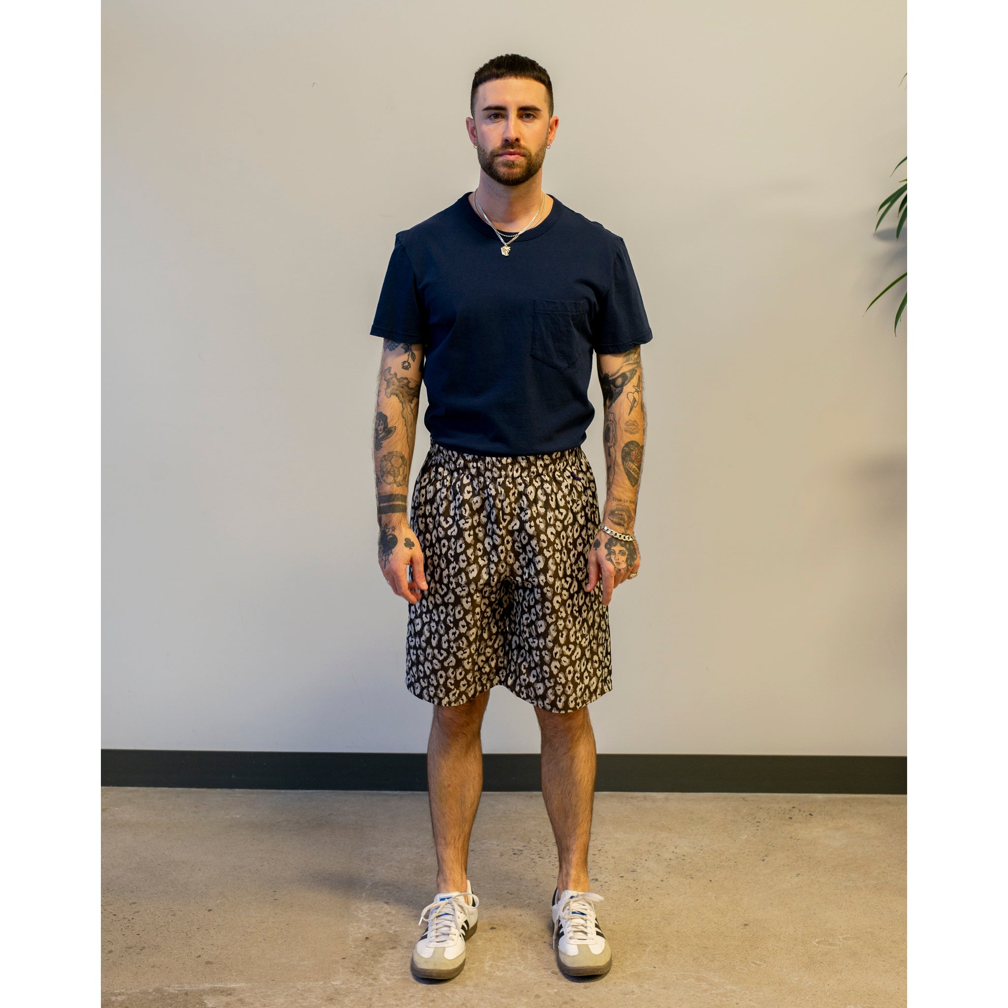 Needles Basketball Short Jacquard Leopard