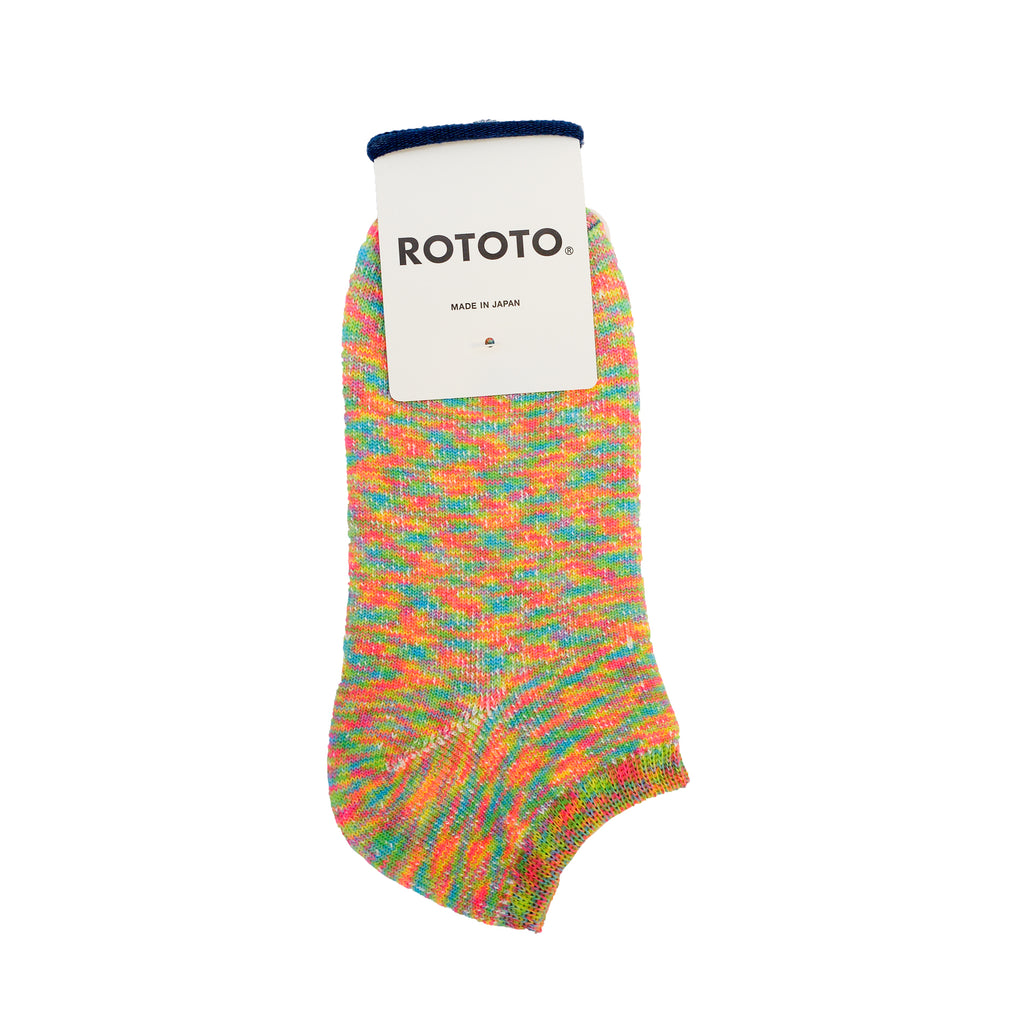 RoToTo Washi Pile Short Socks "Kasuri" Prism
