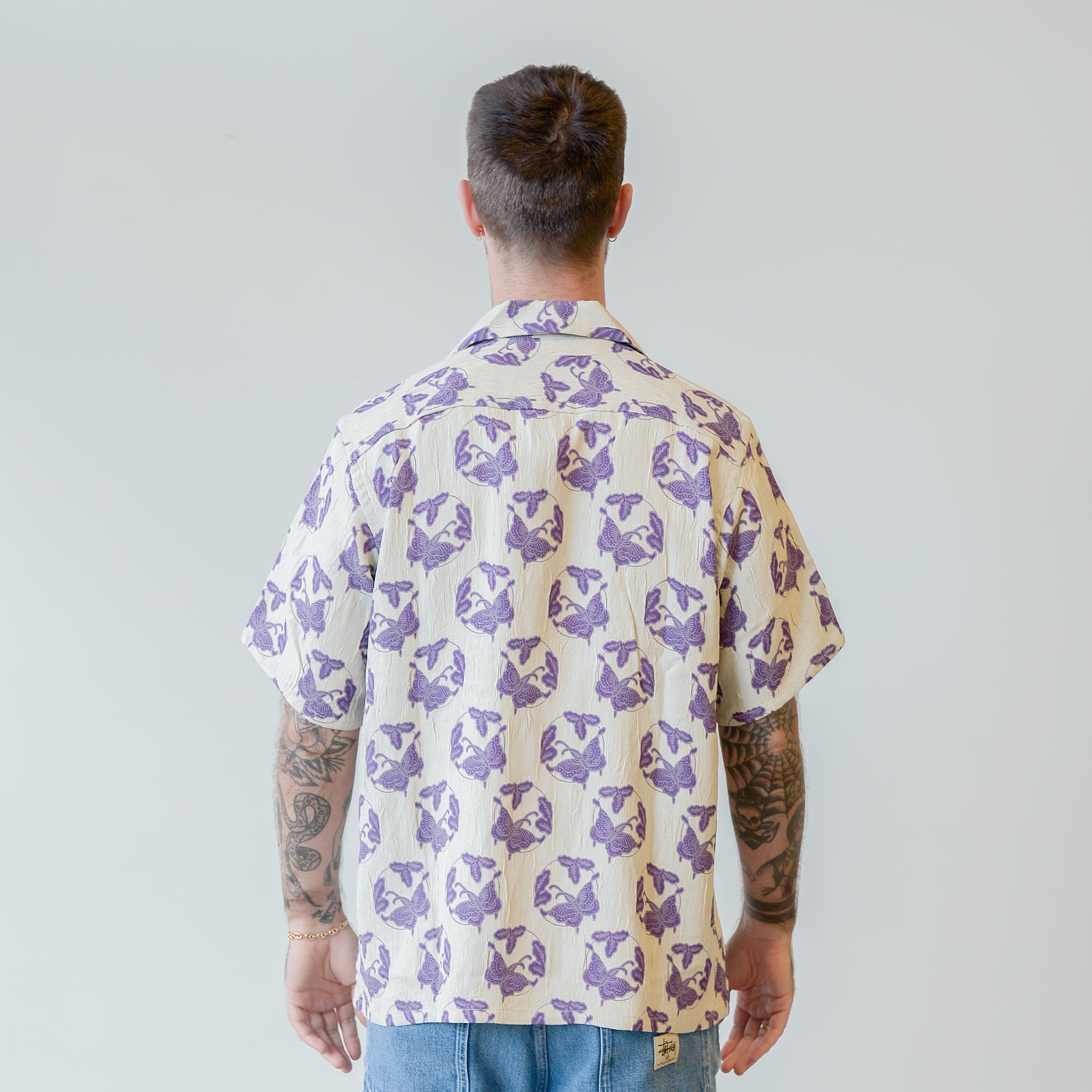 Needles S/S One-Up Shirt ACE/R Papillon Jq. Off White – The Foxhole