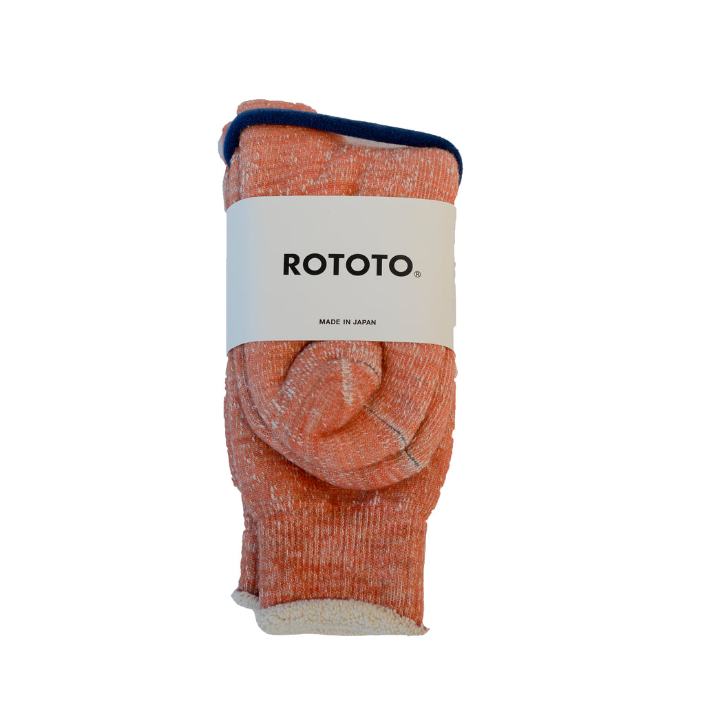 RoToTo Double Face Crew Socks Orange
