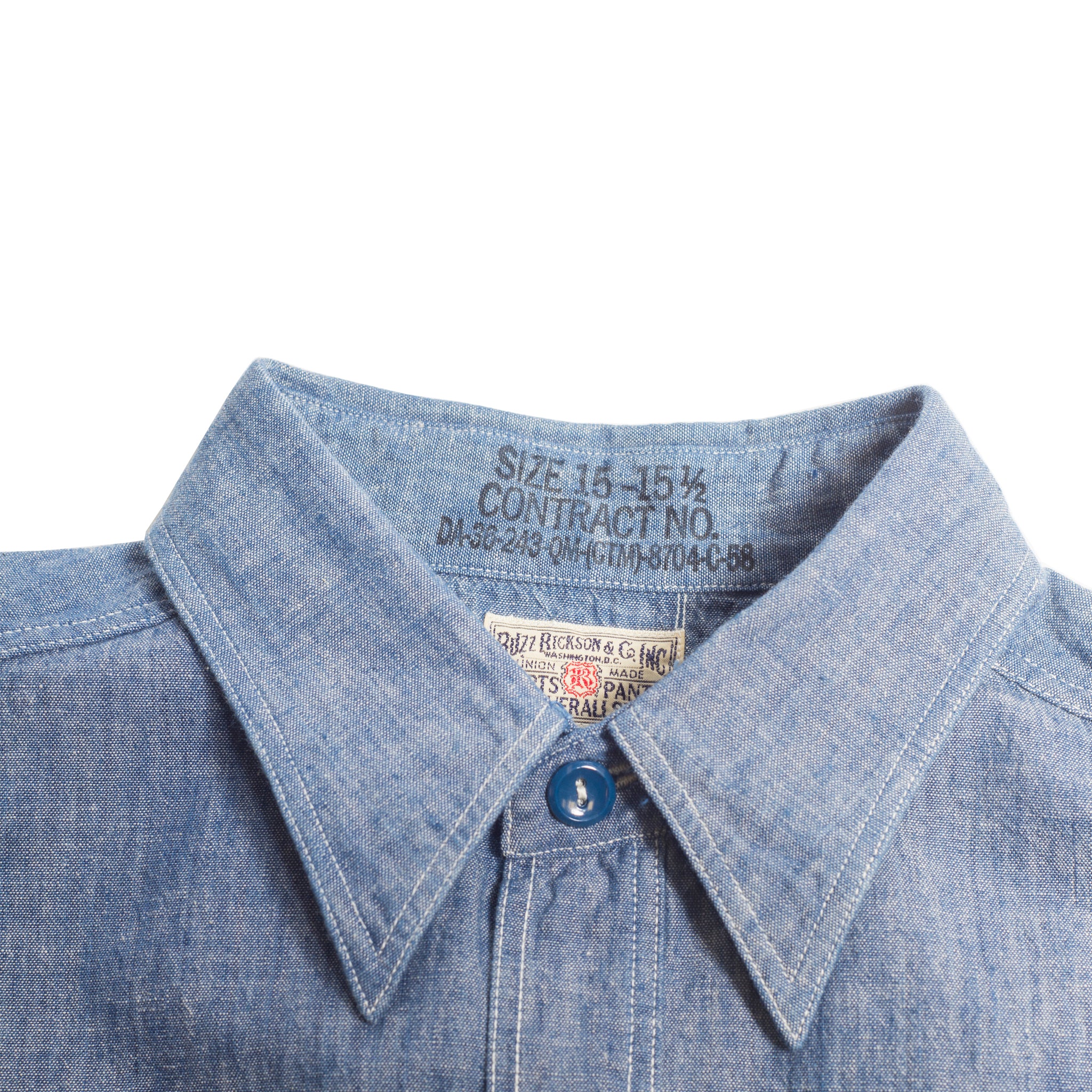 トップス BUZZ RICKSON'S 30th CHAMBRAY WORK SHIRTS Buzz Rickson's USN Chambray Work Shirt - Blue | SON OF A STAG