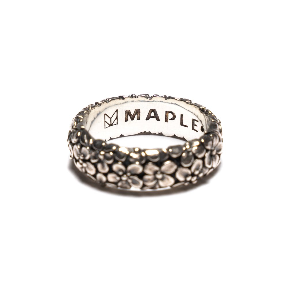 Maple Floral Band Silver 925 detail
